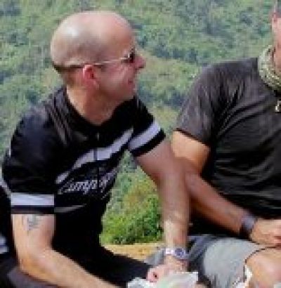 John Beckley Cycling on the  tour with redspokes